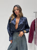 Camicia Blu in Raso