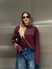 Long sleeve con Spalline Bordeaux con Spalline