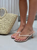 Sandali con Tacco a infradito Beige