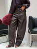 Pantalone Ecopelle Bordeaux