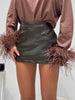 Gonna con pantaloncino Marrone ecopelle