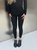 Leggings Modellante con Zip Nero