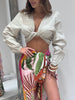 Camicia Crop Beige in lino