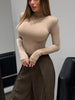 Maglia Selena mezzo Collo Beige