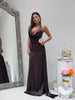 Vestito Marrone in Raso
