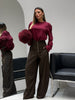 Pantalone Marrone con Zip