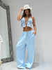 Pantalone Satin Celeste
