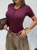 Body polo Bordeaux a costine